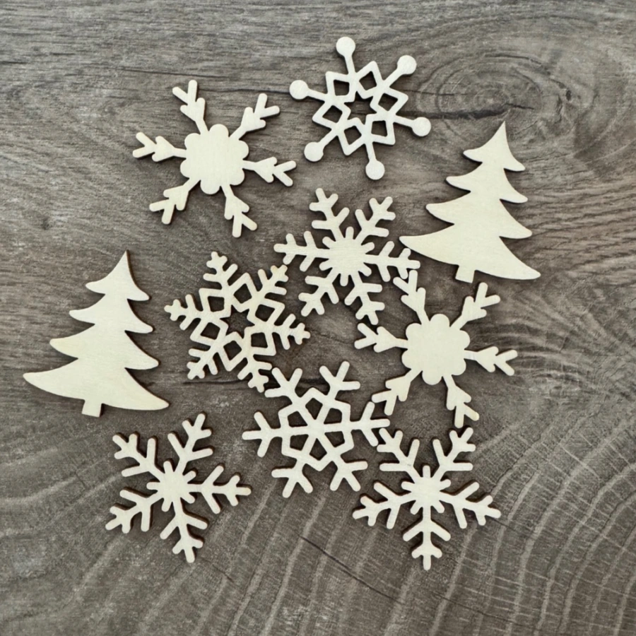 Drevené vločky mix 10 ks